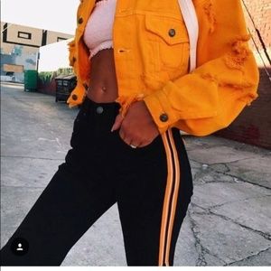 Adorable Carmar Side Zip Jeans - Black & Yellow!!